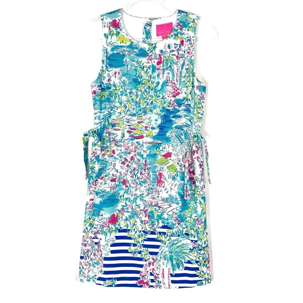 Lilly Pulitzer Marli Postcards From Positano Multicolor Shift Dress Womens 4